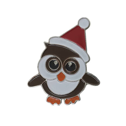 フクロウ ピンズ 梟 留め具付き クリスマス