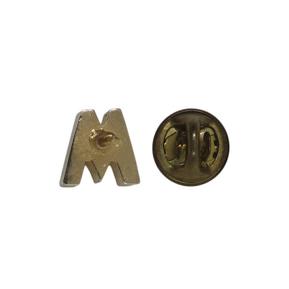アルファベット イニシャル M ピンズ 文字 金色