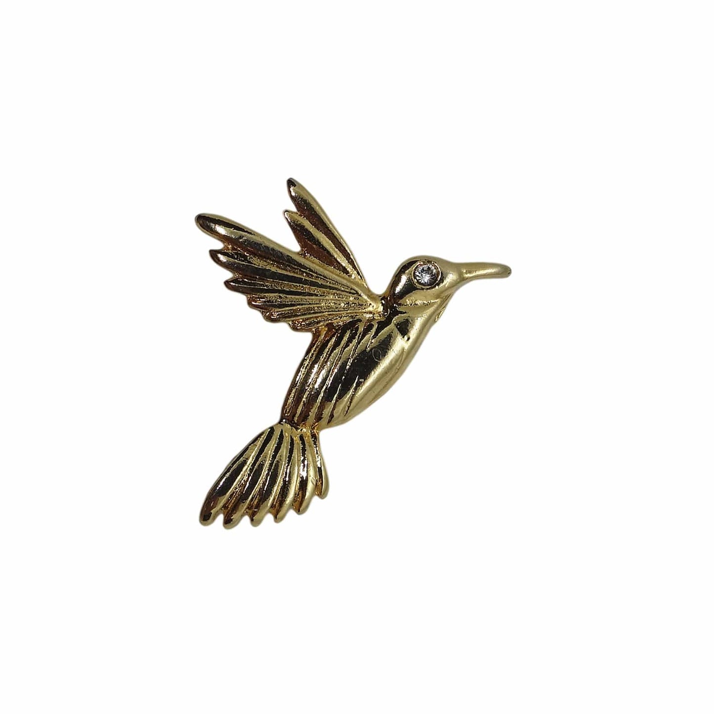 ハチドリ 鳥 ピンズ 金色 ハミングバード  留め具付き