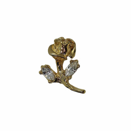 薔薇 ピンズ 花 ラインストーン 留め具付き