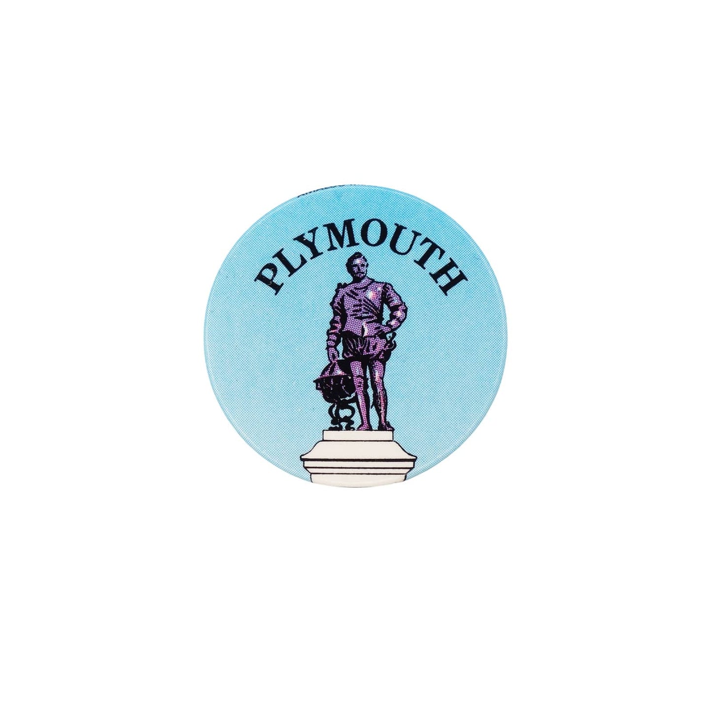 PLYMOUTH フランシス・ドレイク提督の銅像 缶バッジ バッチ プリマス