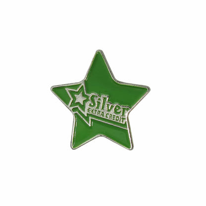 Silver EXTRA CREDIT ピンズ 星型 留め具付き