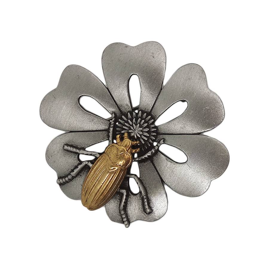 花 虫 ブローチ JONETTE JEWELRY ビンテージ