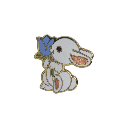 花を持ったウサギ ピンズ HALLMARK 留め具付き ビンテージ