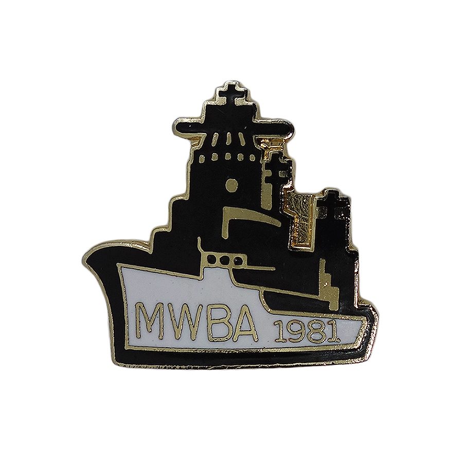 MWBA ボウリング ピンズ 軍艦 船 留め具付き ビンテージ