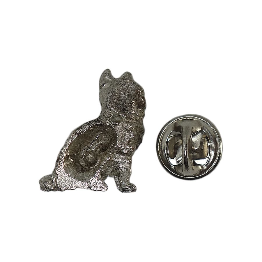 猫 ピンズ 留め具付き