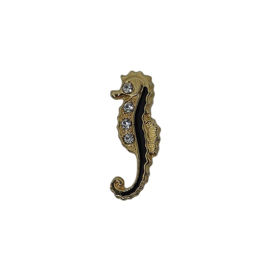 タツノオトシゴ ピンズ ラインストーン 留め具付き