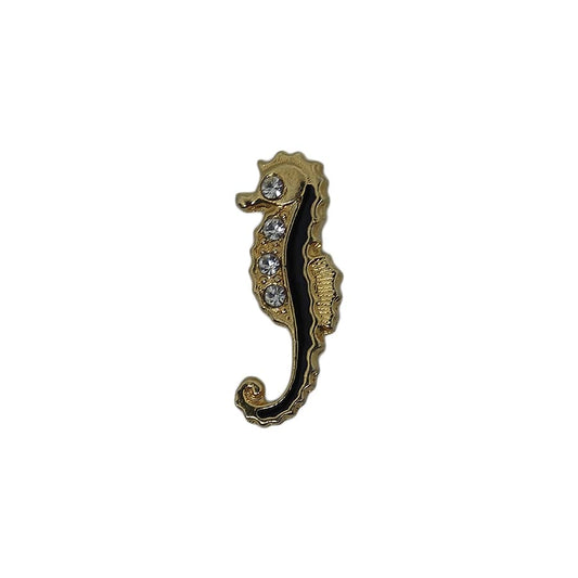 タツノオトシゴ ピンズ ラインストーン 留め具付き
