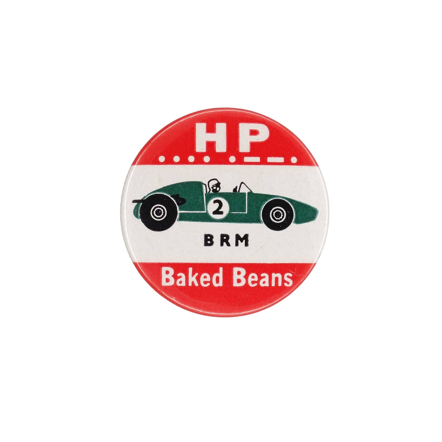 HP ベイクドビーンズ 缶バッジ バッチ BRMのレーシングカー