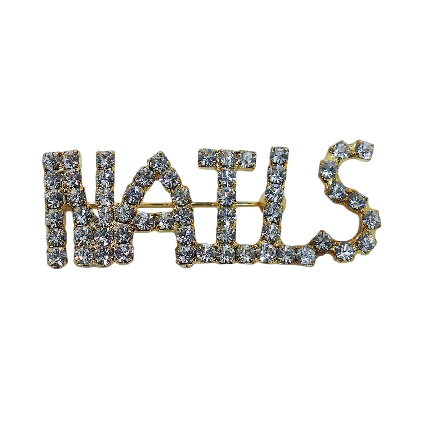 NAILS ラインストーン 文字 ブローチ