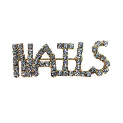 NAILS ラインストーン 文字 ブローチ