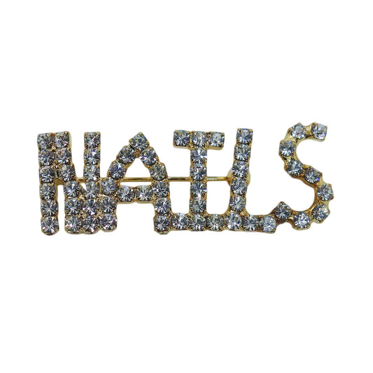 NAILS ラインストーン 文字 ブローチ