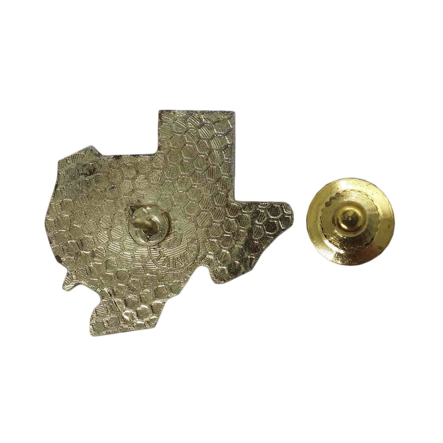 テキサス州 地図型 ピンズ TEXAS アルマジロ 留め具付き