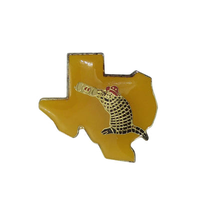 テキサス州 地図型 ピンズ TEXAS アルマジロ 留め具付き