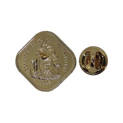 BAHAMA FIFTEEN CENTS 1992 ピンズ 硬貨 コイン 留め具付き