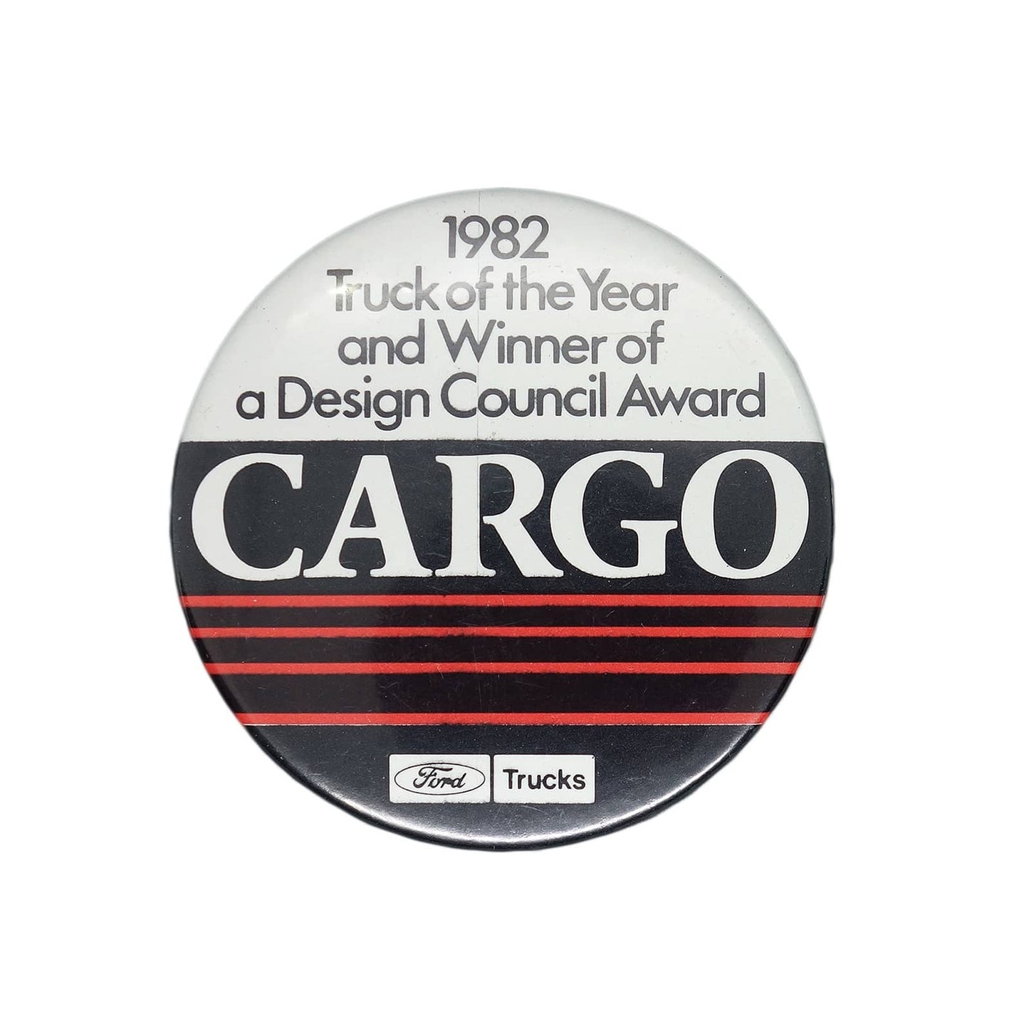 Ford Cargo フォード カーゴ 缶バッジ 1982 Truck of the year