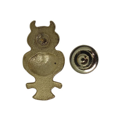 梟 ピンズ 金色 ラインストーン 鳥 フクロウ 留め具付き