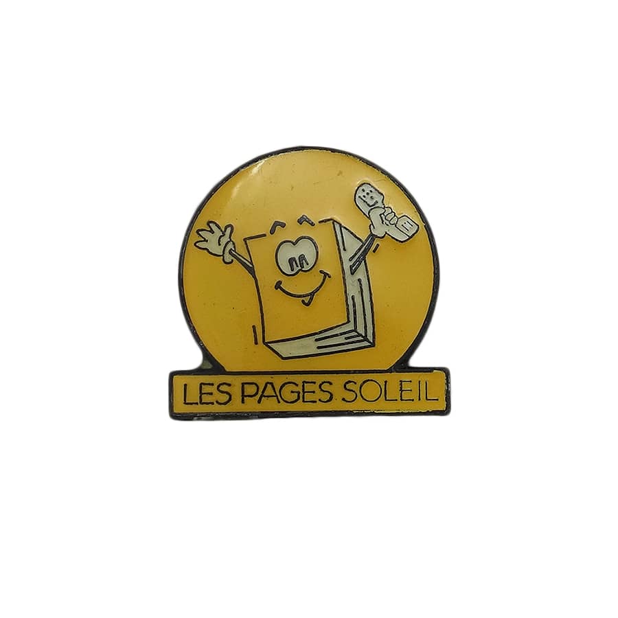 LES PAGES SOLEIL イエローページ ピンズ 留め具付き レトロ ピンバッジ