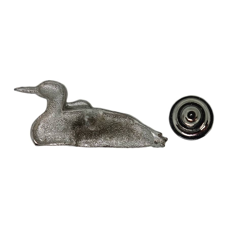 鴨 ピンズ 鳥 銀色 留め具付き