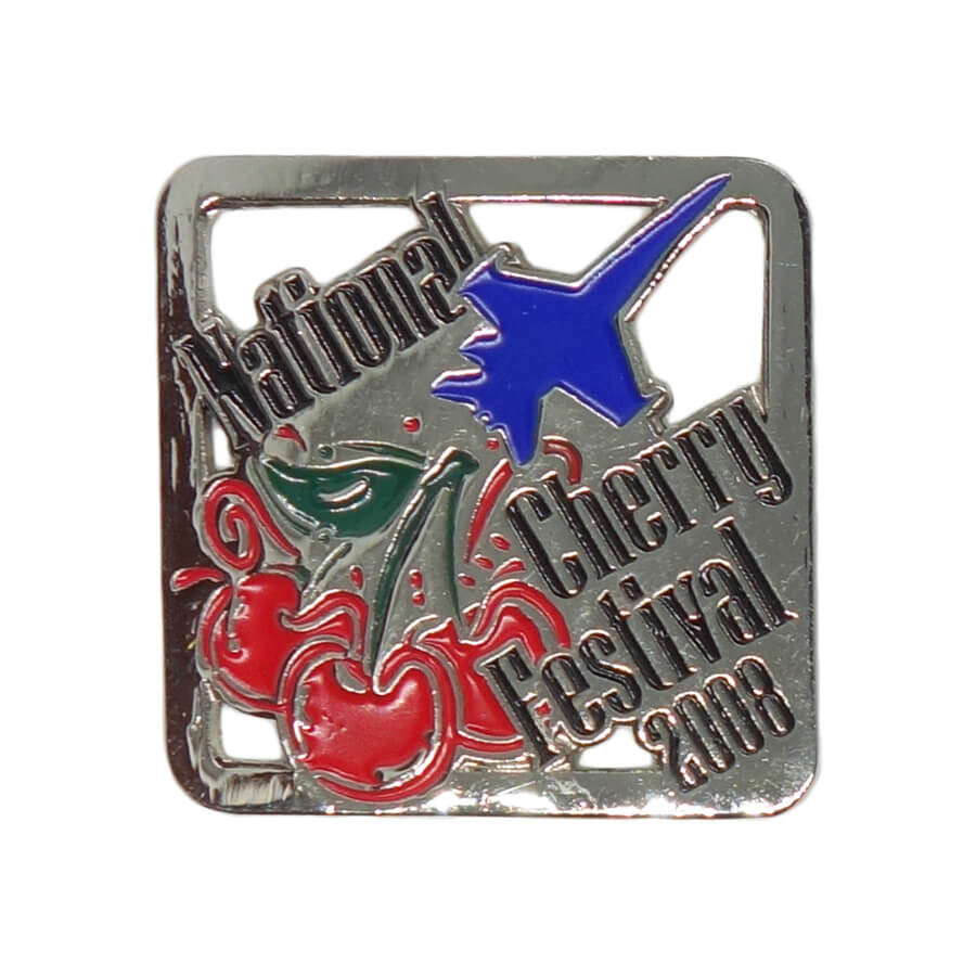 ピンズ さくらんぼ 飛行機 National Cherry Festival 留め具付き