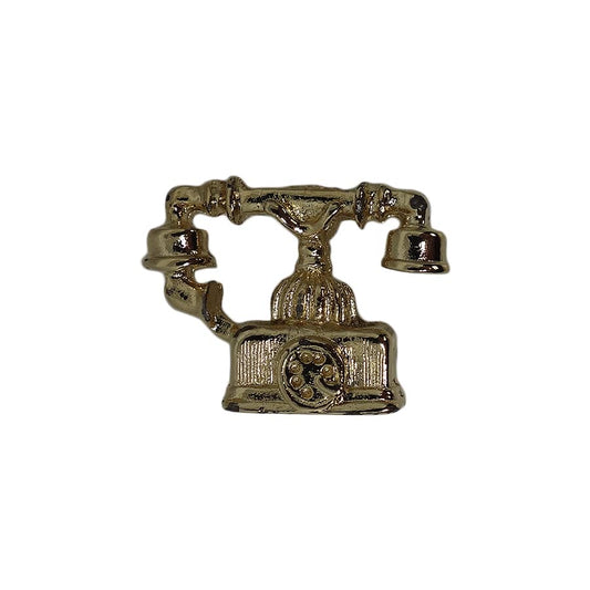 アンティーク 電話機 ピンズ 金色 留め具付き
