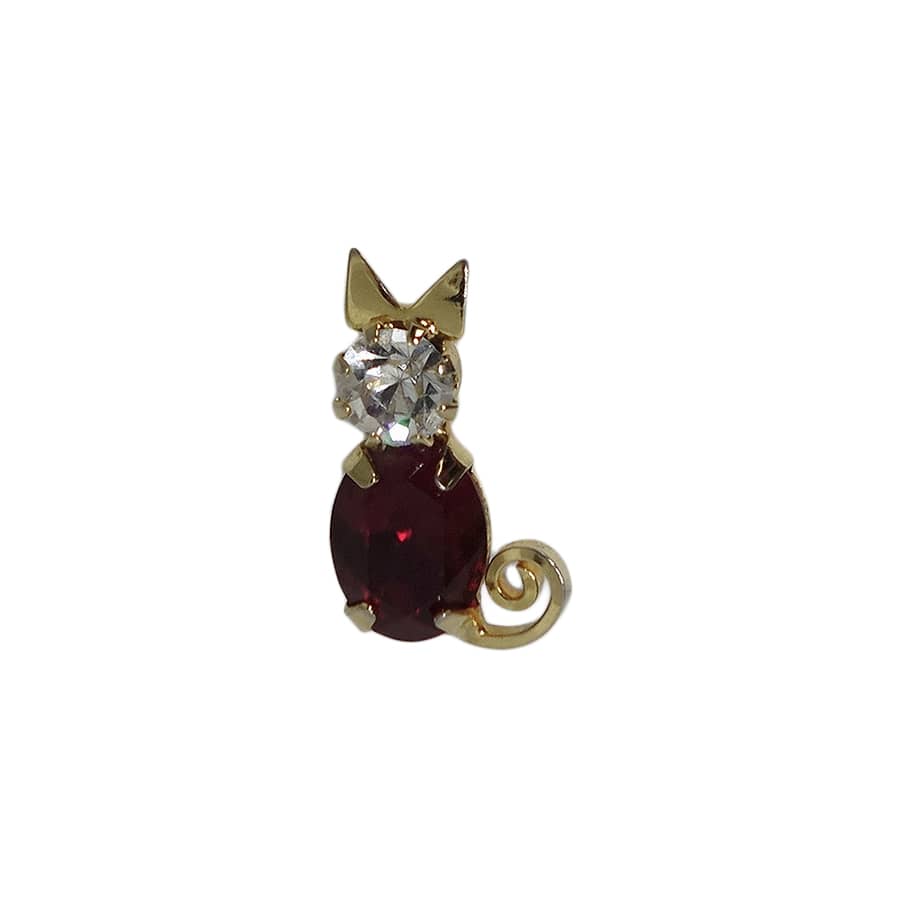 ラインストーン 猫 ピンズ 留め具付き
