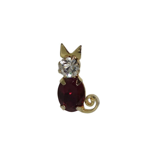 ラインストーン 猫 ピンズ 留め具付き