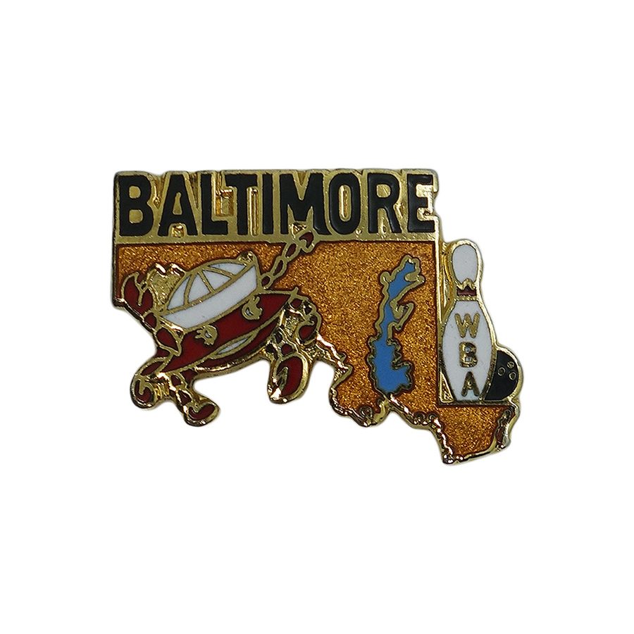 ピンバッジ ブローチ 蟹 BALTIMORE WBA ボウリング