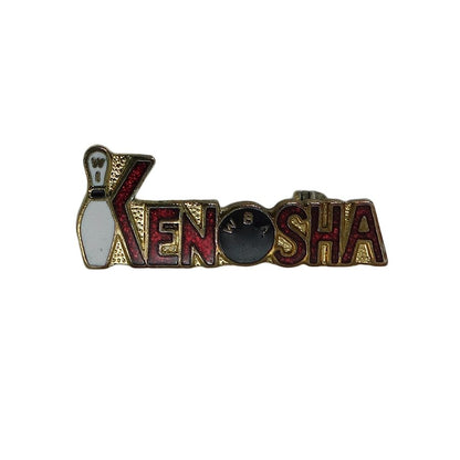 ビンテージ ピンバッジ ブローチ KENOSHA WBA ボウリング ウィスコンシン州 ケノーシャ