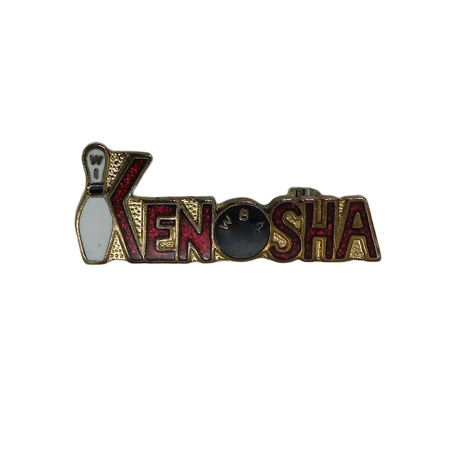 ビンテージ ピンバッジ ブローチ KENOSHA WBA ボウリング ウィスコンシン州 ケノーシャ