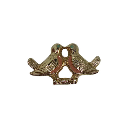 2羽の鳥 ピンズ 金色 留め具付き