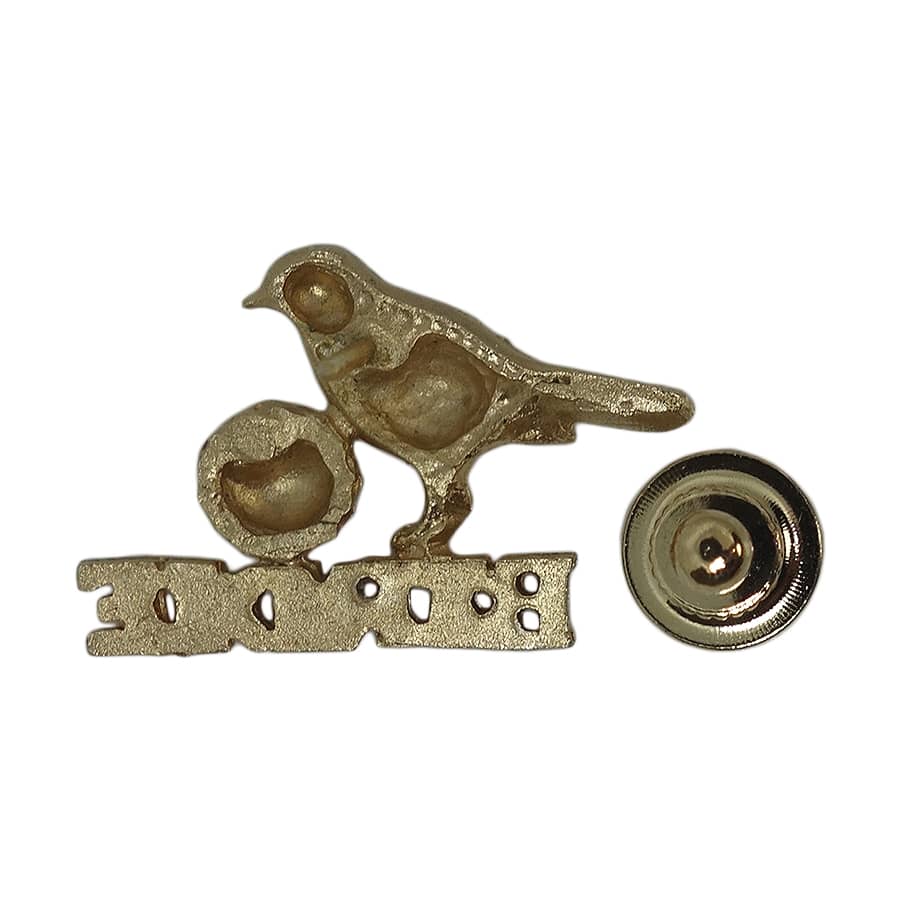BIRDIE 鳥 ゴルフボール ピンズ 金色 留め具付き