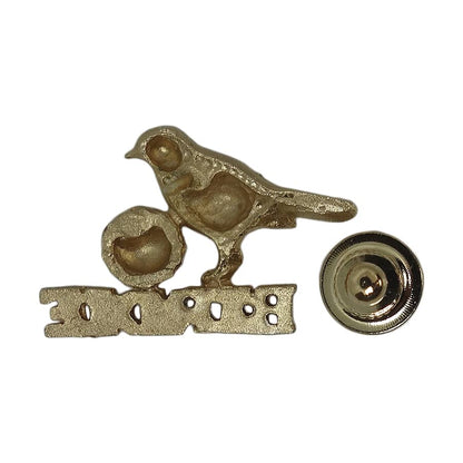 BIRDIE 鳥 ゴルフボール ピンズ 金色 留め具付き