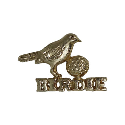 BIRDIE 鳥 ゴルフボール ピンズ 金色 留め具付き