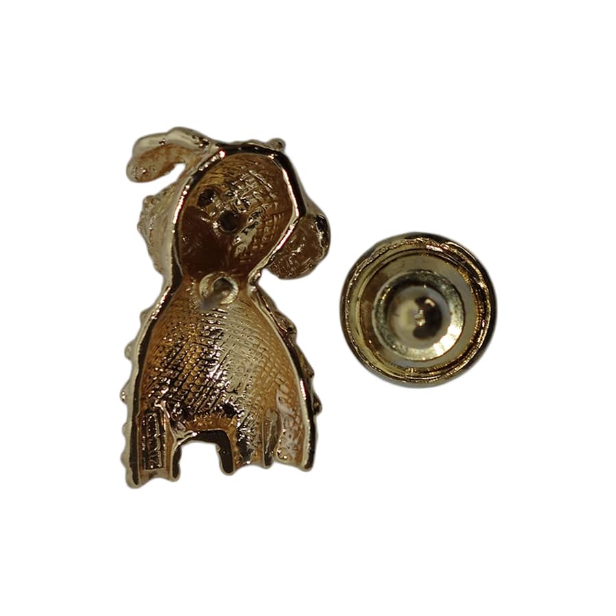 犬 ピンズ 金色 動物 留め具付き