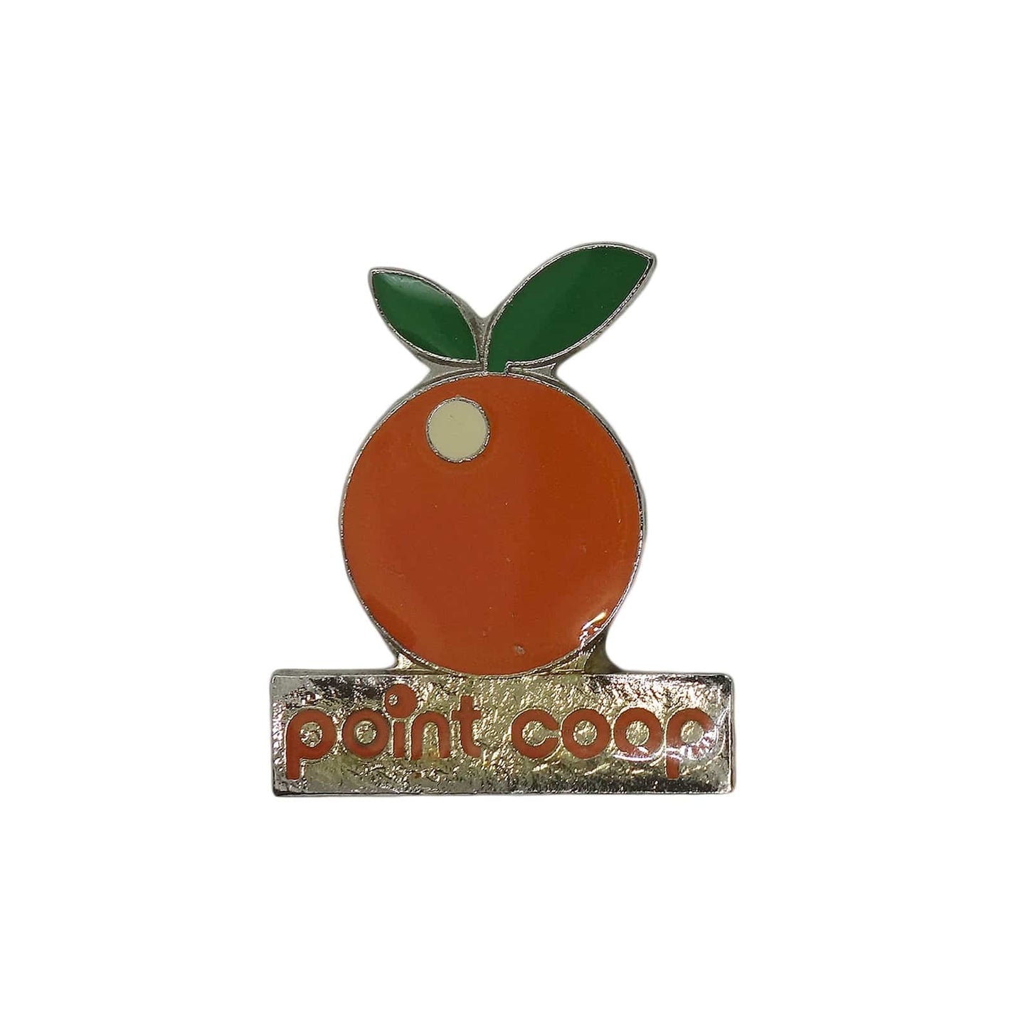 point coop スーパーマーケット ピンズ オレンジ 留め具付き
