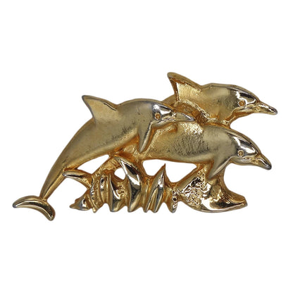 3頭のイルカ ピンズ 金色