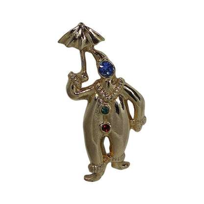 JJ ピエロ ピンズ 道化師 ラインストーン JONETTE JEWELRY 留め具付き