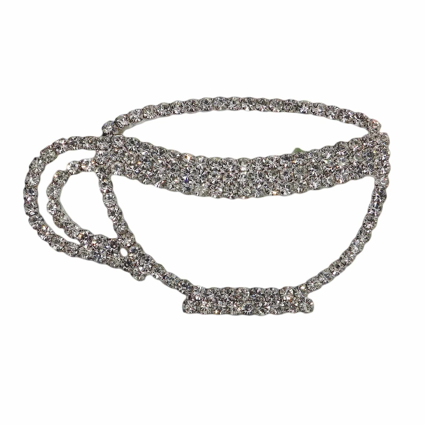 コーヒーカップ ラインストーン ブローチ