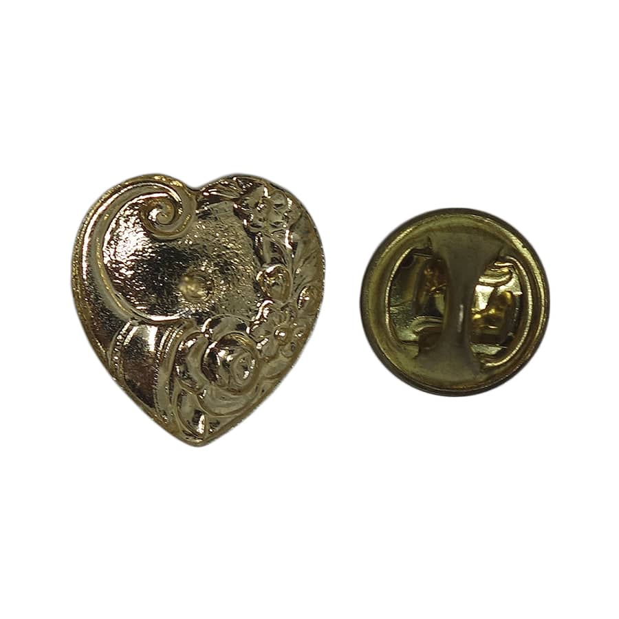 ハート ピンズ 金色 留め具付き