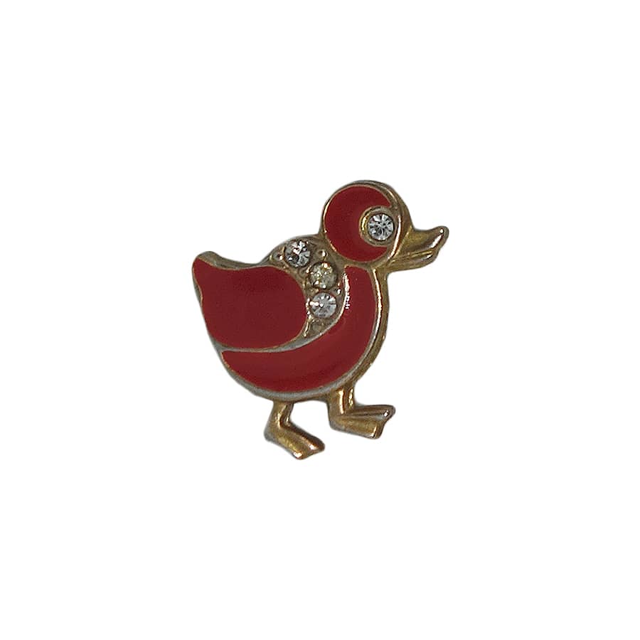 鳥 ピンズ ラインストーン 留め具付き