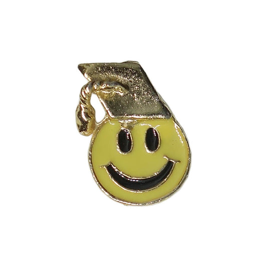 スマイルマーク ピンズ スマイリーフェイス 卒業 留め具付き