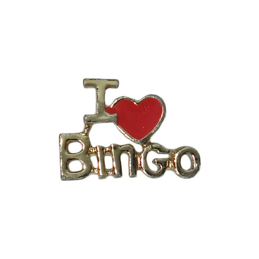 ビンゴ ピンズ I love Bingo ハート 留め具付き