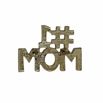 #1 MOM ラインストーン ブローチ