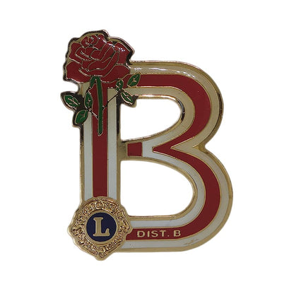 Lions Clubs ピンズ 薔薇 DIST.B ライオンズクラブ 留め具付き