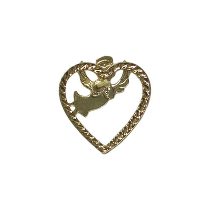 天使 ピンズ ハート エンジェル 金色 留め具付き ピンバッチ