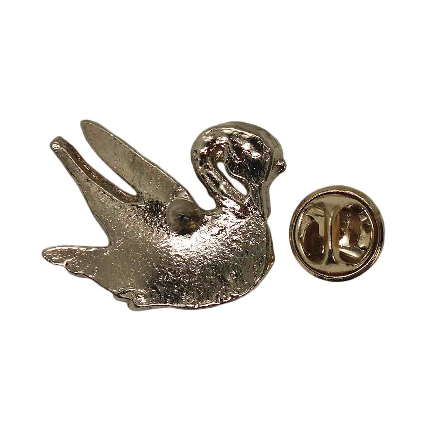 鳥 ピンズ ハクチョウ 留め具付き