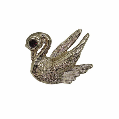 鳥 ピンズ ハクチョウ 留め具付き