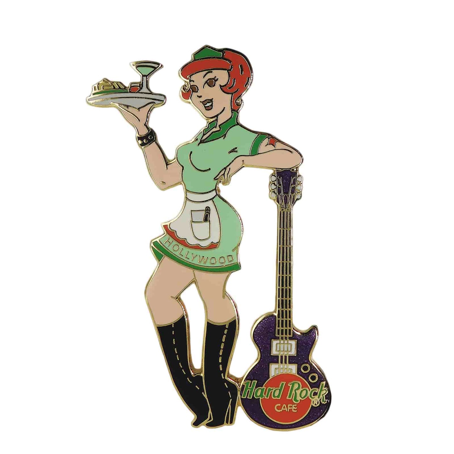 Hard Rock CAFE ウェイトレス女性 ピンズ ハードロックカフェ HOLLYWOOD