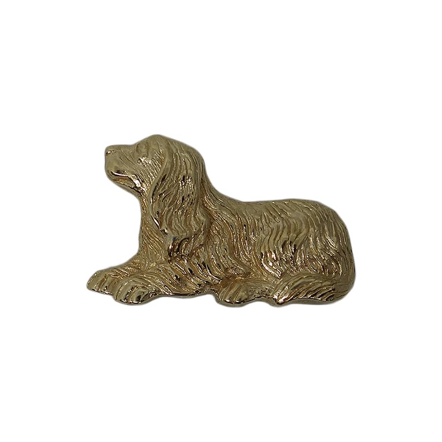 犬 ピンズ 金色 動物 留め具付き